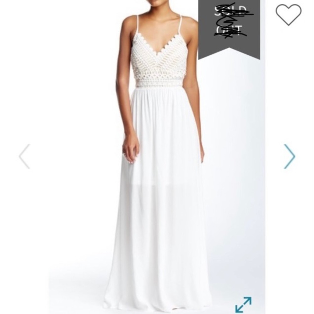 Soieblu White Crochet Bodice Maxi Dress
